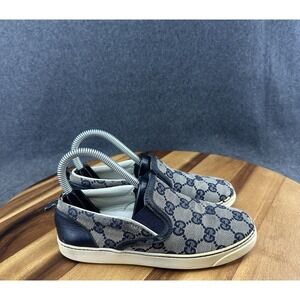 Gucci Kids GG Canvas Slip-On Sneakers Size 31 Authentic